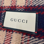 Gucci Wool GG Plaid Pattern with Fringe Reversible Scarf — view 5