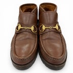 Gucci 104 Horsebit Leather Short Boots Brown Gold 5 — view 4