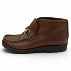 Gucci 104 Horsebit Leather Short Boots Brown Gold 5 — view 5