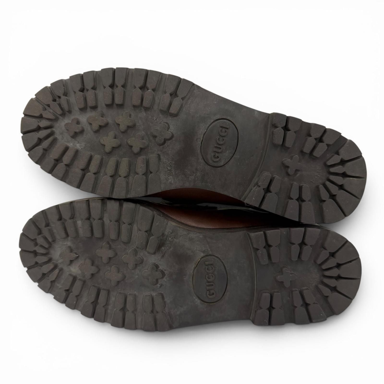 Gucci 104 Horsebit Leather Short Boots Brown Gold 5 — view 7