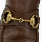 Gucci 104 Horsebit Leather Short Boots Brown Gold 5 — view 9