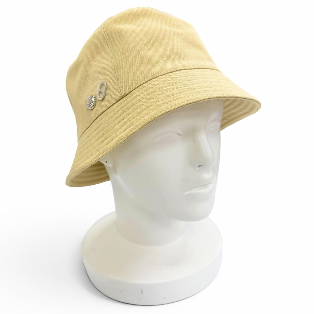 Hermes Calvi Sea Shell Cotton 100% Silver Chaine D'ancre Bucket Hat Beige 58