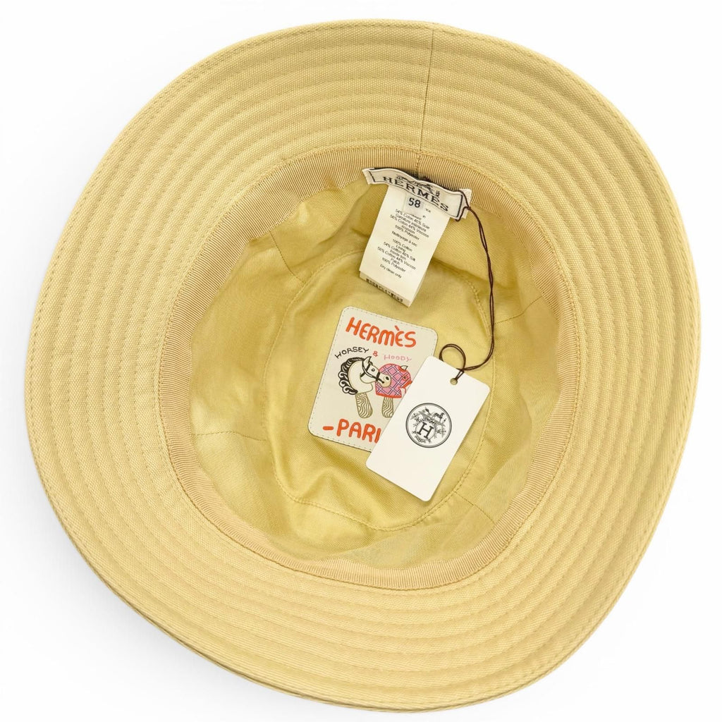 Hermes Calvi Sea Shell Cotton 100% Silver Chaine D'ancre Bucket Hat Beige 58 — view 6