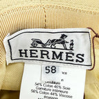 Hermes Calvi Sea Shell Cotton 100% Silver Chaine D'ancre Bucket Hat Beige 58 — view 9