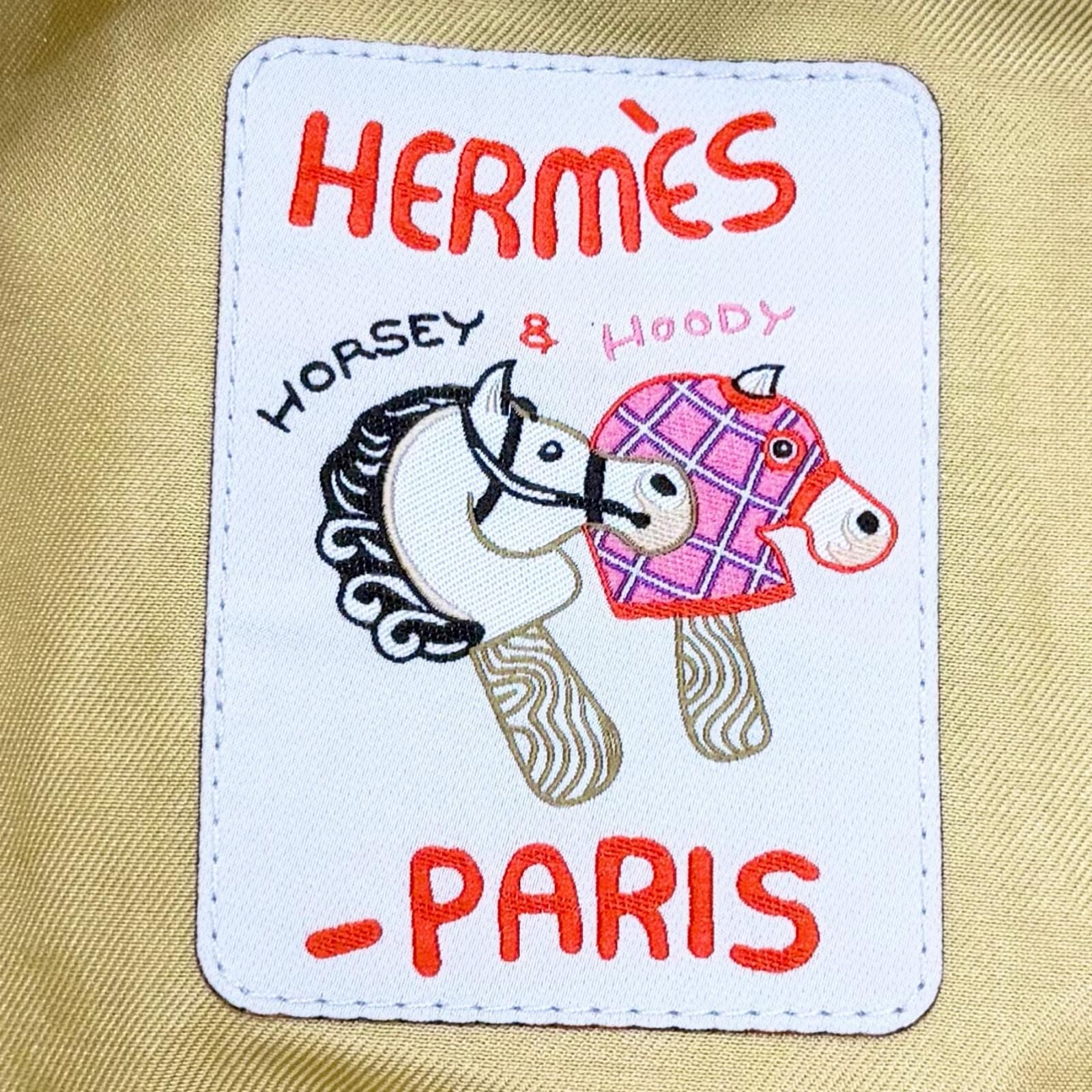 Hermes Calvi Sea Shell Cotton 100% Silver Chaine D'ancre Bucket Hat Beige 58 — view 8