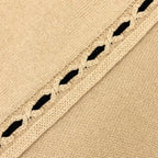 Chanel Cashmere CC Logo Long Scarf Shawl Beige Black — view 4