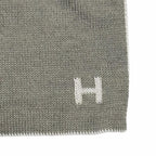Hermes Cashmere Silk Blend Logo Scarf Shawl Gray — view 6