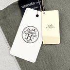 Hermes Cashmere Silk Blend Logo Scarf Shawl Gray — view 9