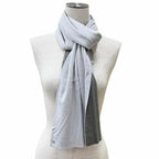 Hermes Cashmere Silk Blend Logo Scarf Shawl Gray — view 4