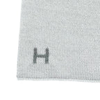Hermes Cashmere Silk Blend Logo Scarf Shawl Gray — view 5