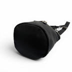 Prada Nylon Leather Re-Nylon Triangle Logo Shoulder Bag Black Silver with Plate — view 5
