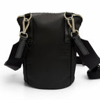Prada Nylon Leather Re-Nylon Triangle Logo Shoulder Bag Black Silver with Plate — view 4