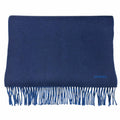 Hermes Recto Verso Cashmere Bicolor Logo Embroidery with Fringe Reversible