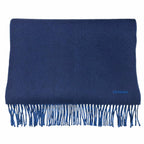 Hermes Recto Verso Cashmere Bicolor Logo Embroidery with Fringe Reversible