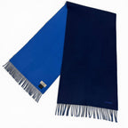 Hermes Recto Verso Cashmere Bicolor Logo Embroidery with Fringe Reversible — view 4