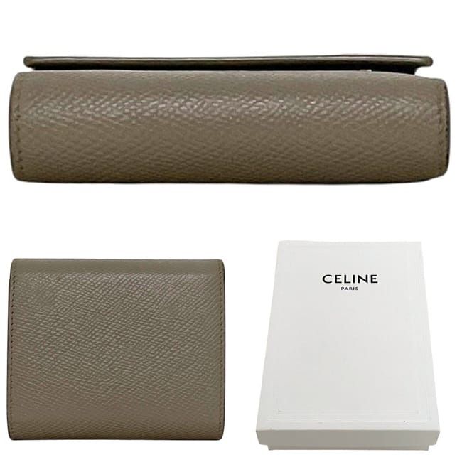 Celine Trifold Wallet Beige Compact Leather — view 2