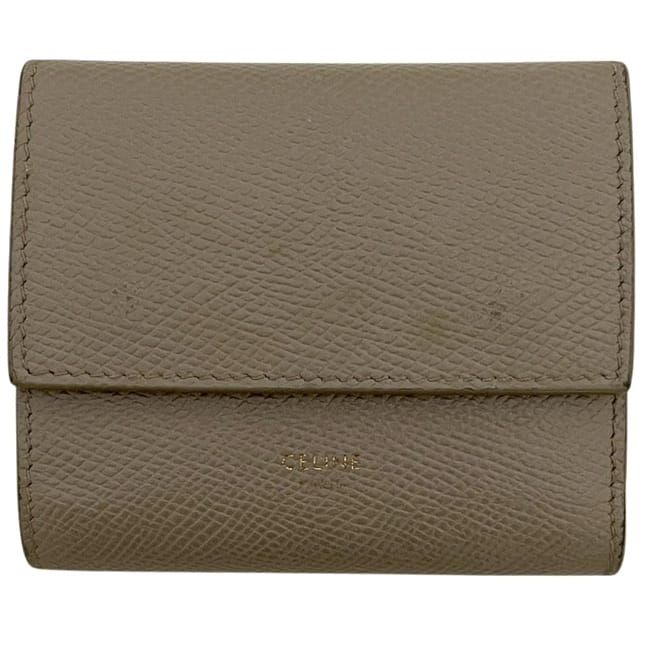 Celine Trifold Wallet Beige Compact Leather — view 9