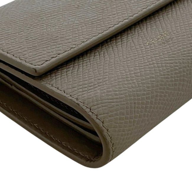 Celine Trifold Wallet Beige Compact Leather — view 6