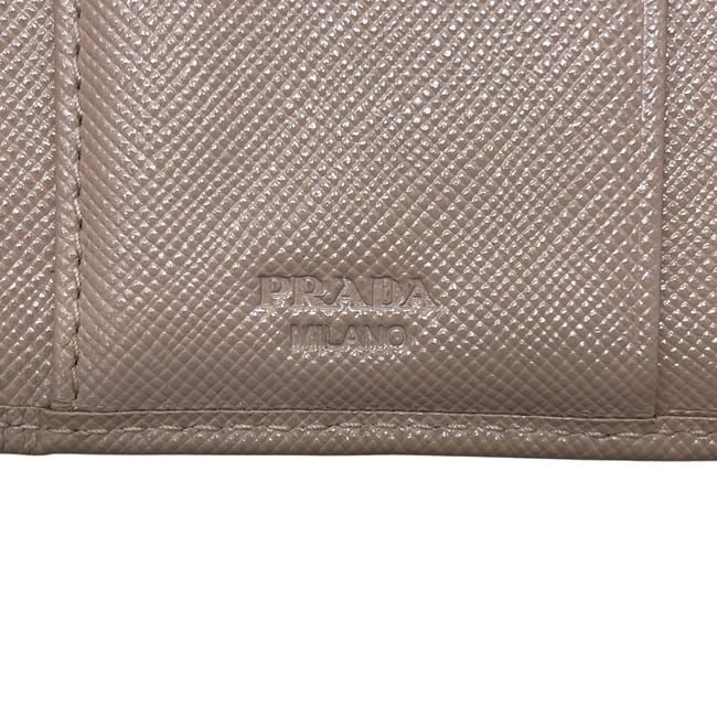 Prada Trifold Wallet Beige Cammeo Saffiano Leather — view 8