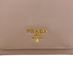 Prada Trifold Wallet Beige Cammeo Saffiano Leather — view 7