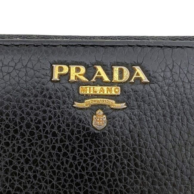 Prada Zip Around Wallet Black Vitello Leather 62c — view 7