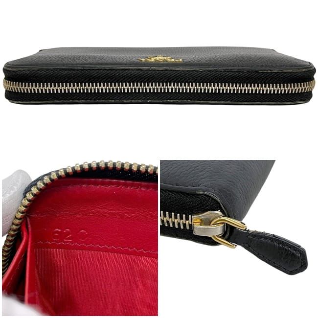 Prada Zip Around Wallet Black Vitello Leather 62c — view 6