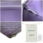 Bottega Veneta Zip Around Wallet Lavender Purple Intrecciato Leather — view 7
