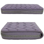 Bottega Veneta Zip Around Wallet Lavender Purple Intrecciato Leather — view 8