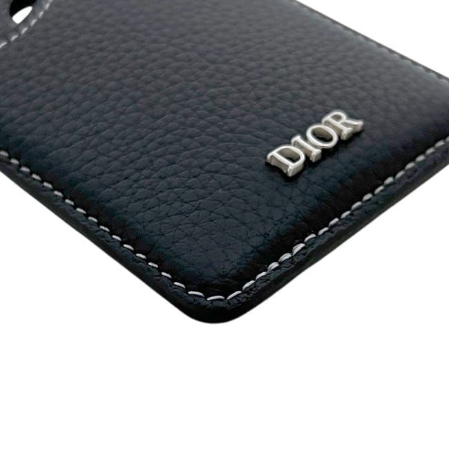 Dior Card Case Magnet Black Saddle Mag Safe Compatible Holder Leather — view 6