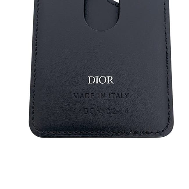 Dior Card Case Magnet Black Saddle Mag Safe Compatible Holder Leather — view 8