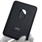 Dior Card Case Magnet Black Saddle Mag Safe Compatible Holder Leather — view 9
