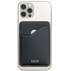 Dior Card Case Magnet Black Saddle Mag Safe Compatible Holder Leather — view 3