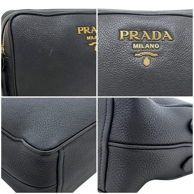 Prada Shoulder Bag Black Nero Vitello Daino Crossbody Leather 19 — view 7
