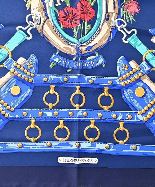 Hermes Bandana Scarf Blue — view 3