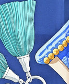 Hermes Bandana Scarf Blue — view 5