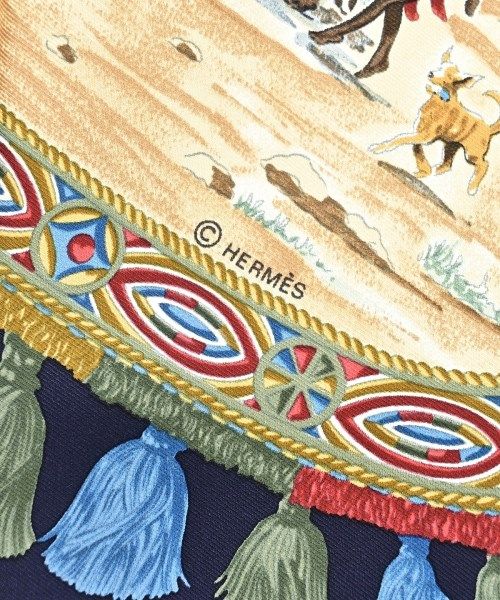 Hermes Bandana Scarf Navy — view 5