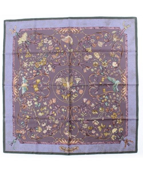 Hermes Bandana Scarf Purple
