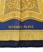 Hermes Bandana Scarf Navy — view 4