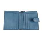 Bottega Veneta Intrecciato Leather Compact Wallet Bifold Blue Gray — view 4