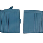 Bottega Veneta Intrecciato Leather Compact Wallet Bifold Blue Gray — view 5
