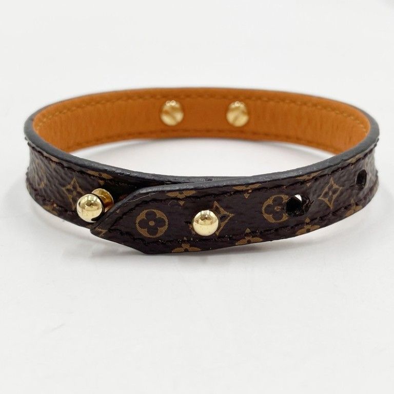 Louis Vuitton Bracelet Logo Mania Brown Monogram LV Circle Gold — view 2