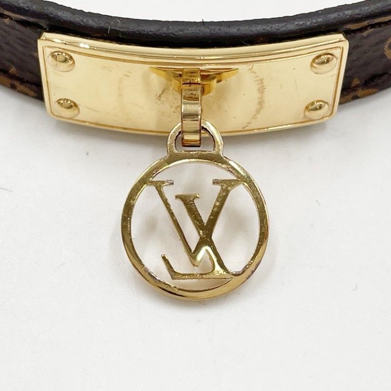 Louis Vuitton Bracelet Logo Mania Brown Monogram LV Circle Gold — view 4