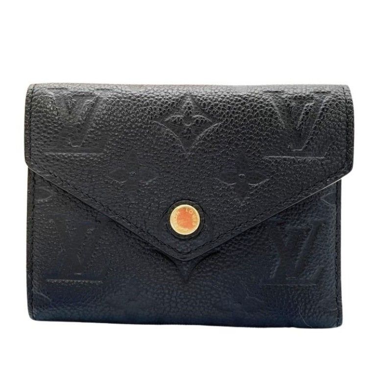 Louis Vuitton Trifold Wallet Portefeuille Victorine Noir Monogram Empreinte Gold