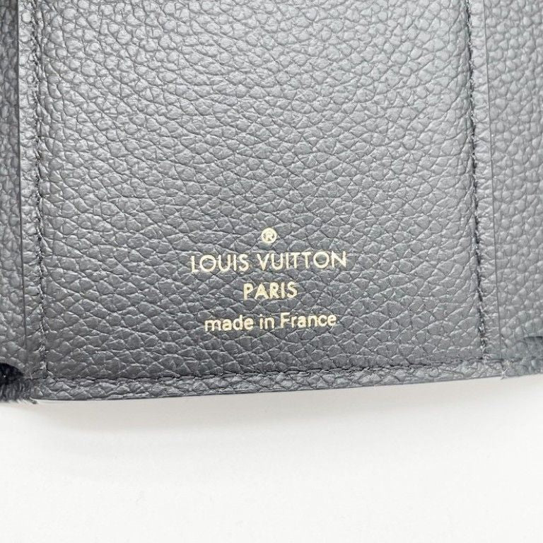 Louis Vuitton Trifold Wallet Portefeuille Victorine Noir Monogram Empreinte Gold — view 9
