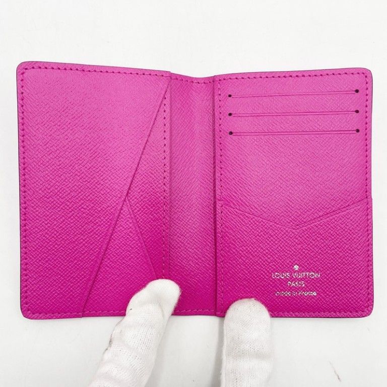Louis Vuitton Card Case Organizer de Poche Pink Taigarama Business Holder — view 8