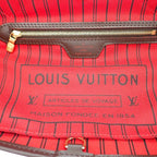 Louis Vuitton Neverfull PM Tote Damier Canvas Brown Gold Pouch — view 8