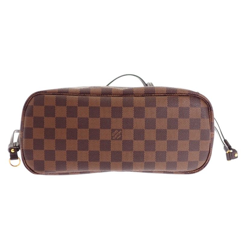 Louis Vuitton Neverfull PM Tote Damier Canvas Brown Gold Pouch — view 6
