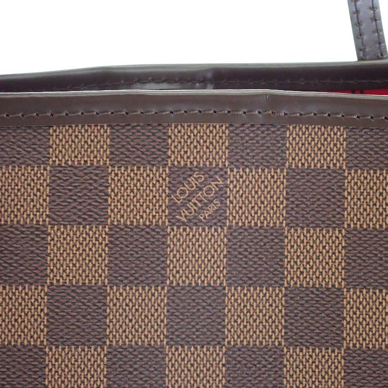 Louis Vuitton Neverfull PM Tote Damier Canvas Brown Gold Pouch — view 5
