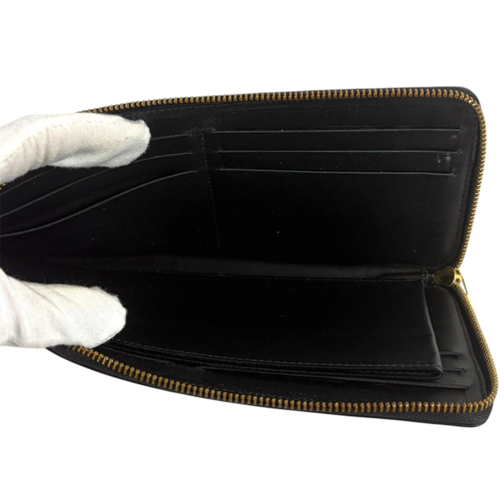 Loewe Linen Anagram Logo Wallet L-shaped Zip Black — view 8
