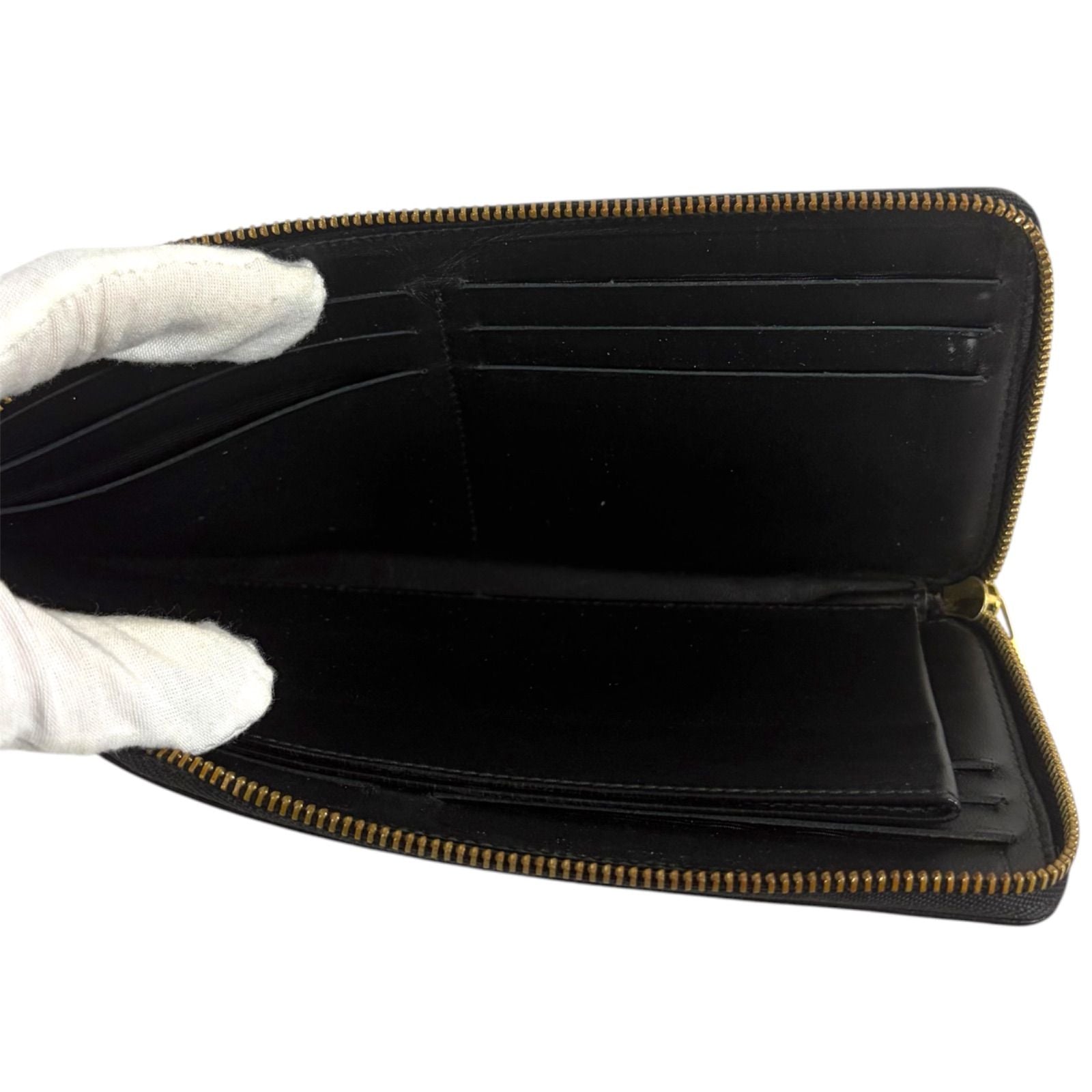 Loewe Linen Anagram Logo Wallet L-shaped Zip Black — view 8